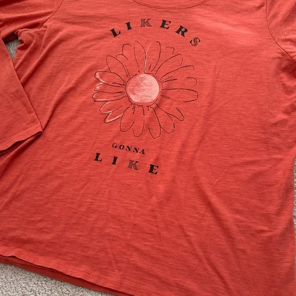 Orange Flower Long Sleeve Tee - Picture 2 of 5